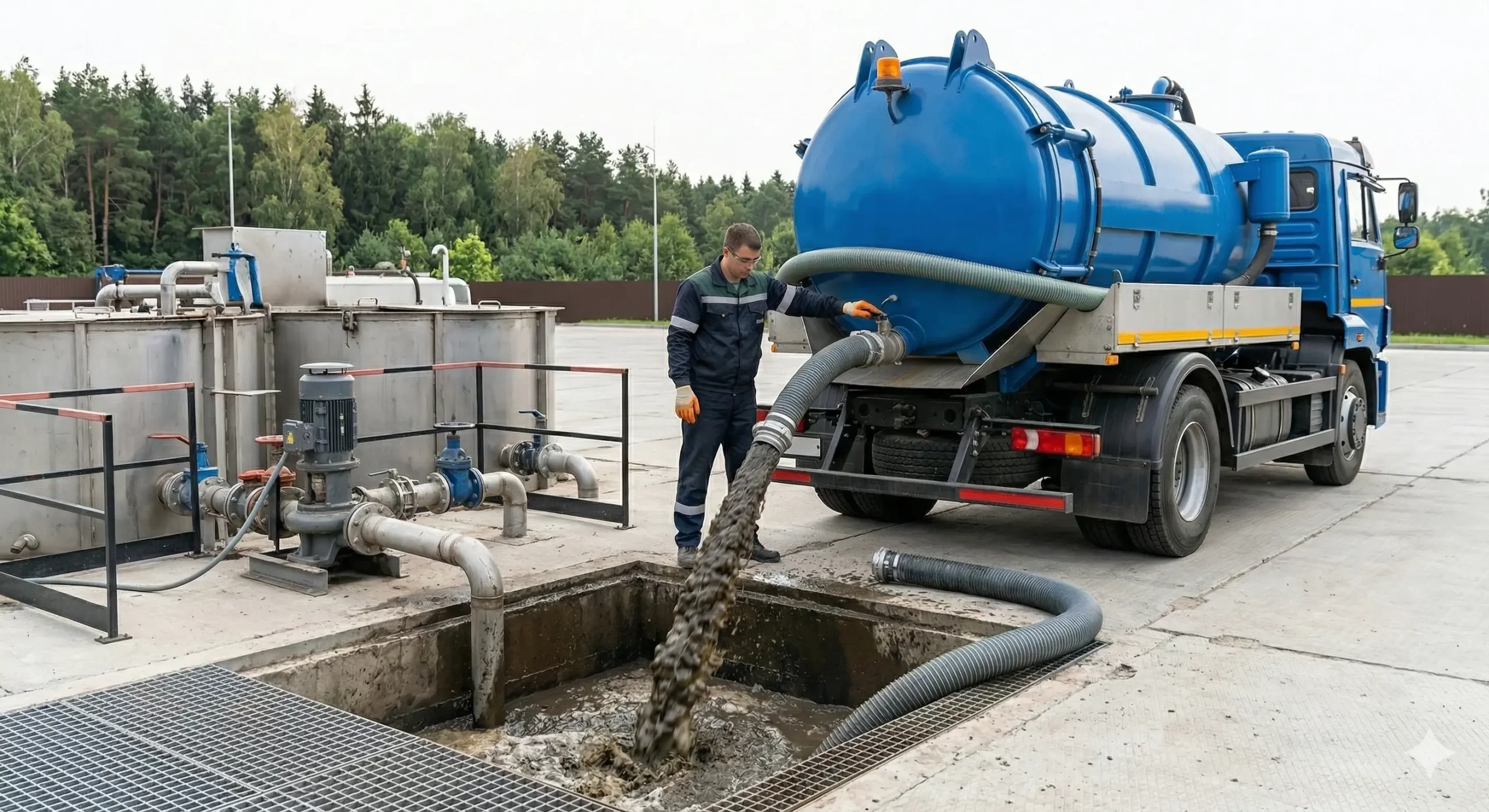 Homeowner holding a box of commercial septic tank bacteria additive packets over a toilet bowl