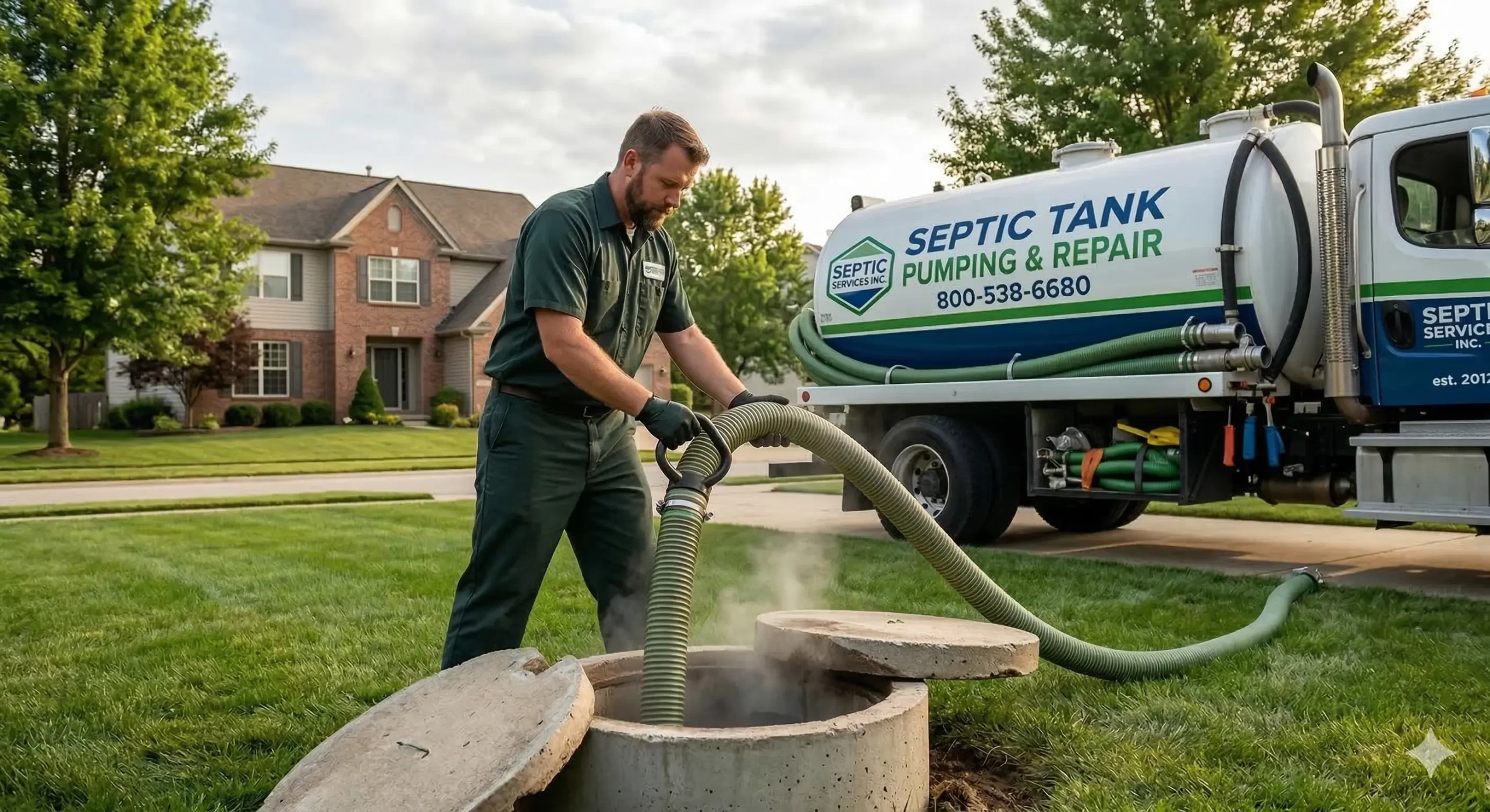Septic tank pumping cost breakdown and professional service truck in 2026