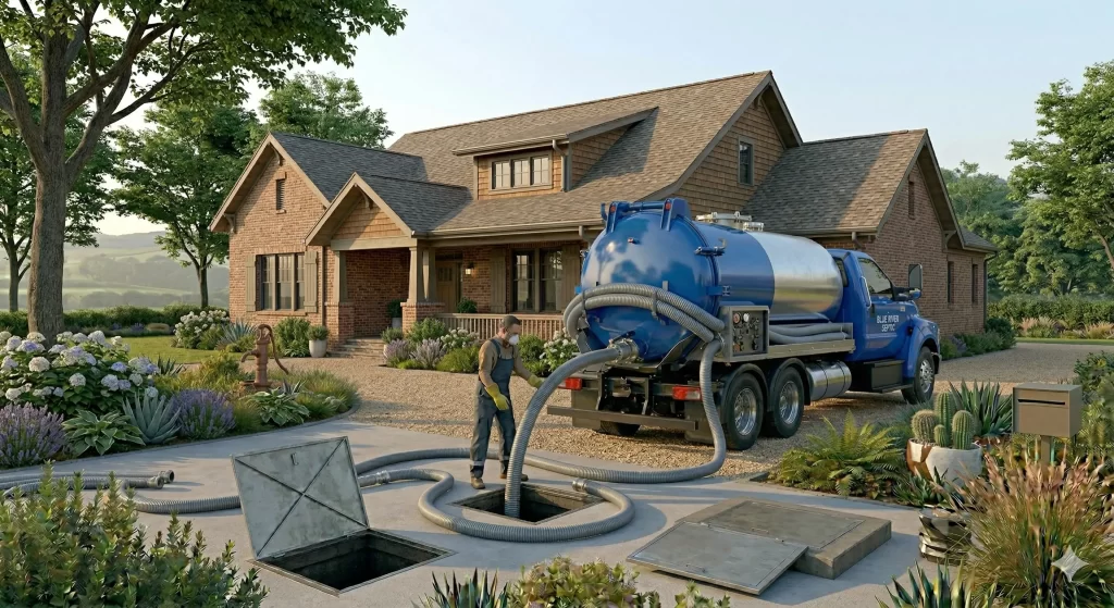 A Texas county environmental inspector examining dangerous raw sewage surface pooling over a failed residential septic drain field.
