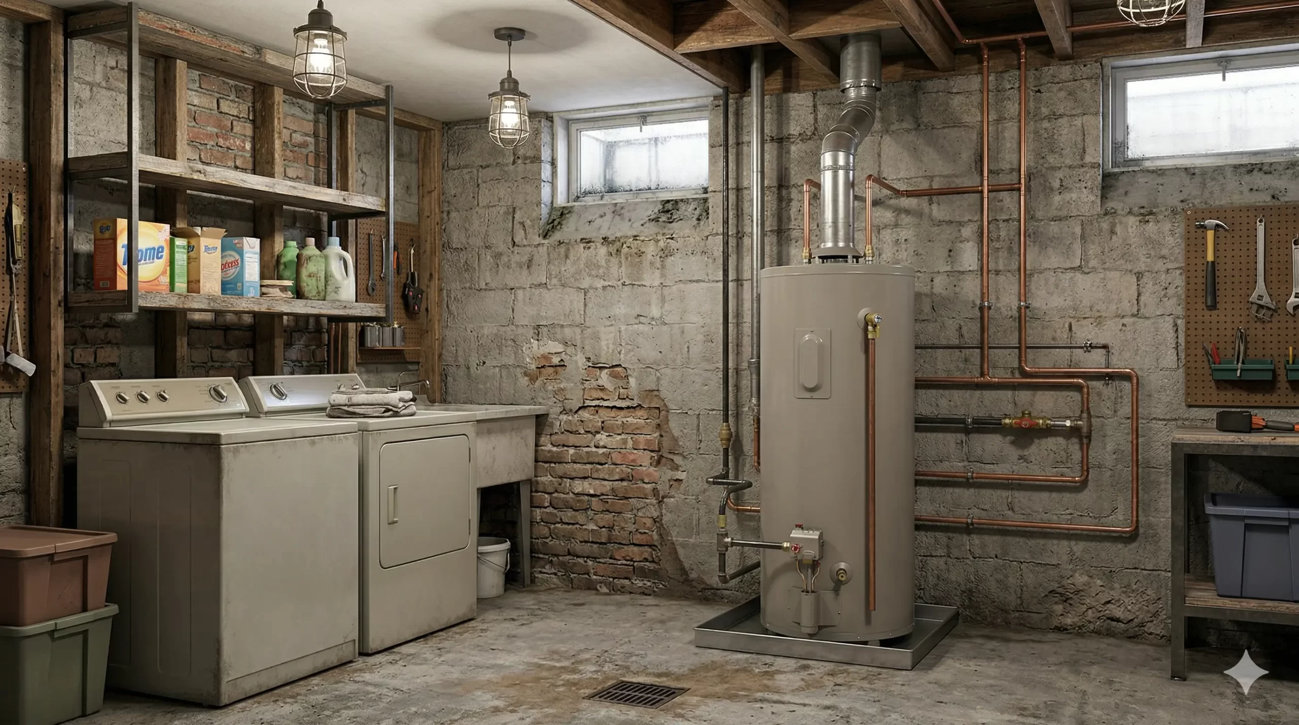 Plumber inspecting Bradford White FVIR system for 8-blinks error code.